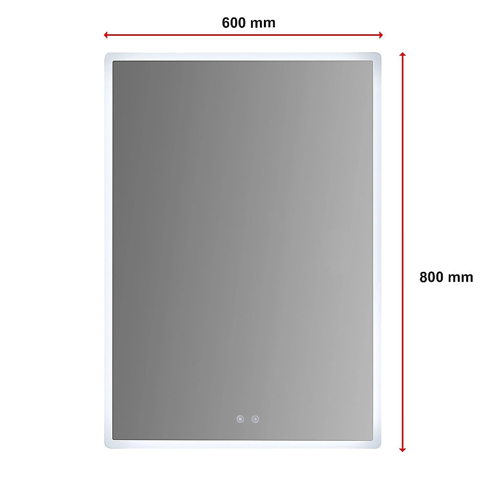 Smart Mirror Bathroom Vanity LED Lighted Wall Mirror 800x600mm 12