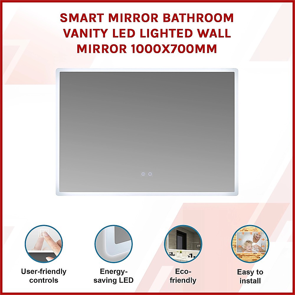 Smart Mirror Bathroom Vanity LED Lighted Wall Mirror 1000x700mm 3