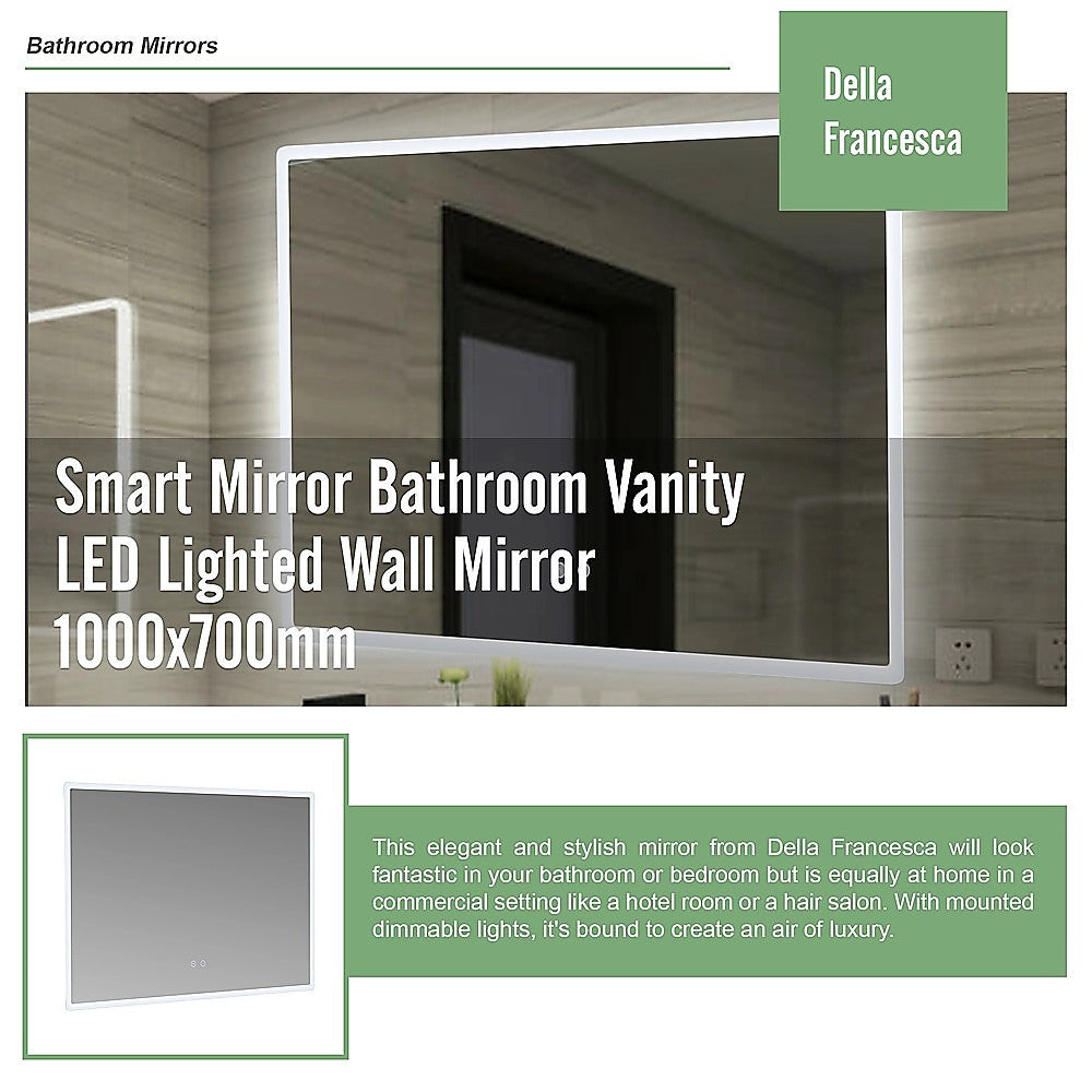 Smart Mirror Bathroom Vanity LED Lighted Wall Mirror 1000x700mm 9