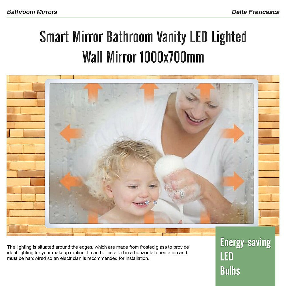 Smart Mirror Bathroom Vanity LED Lighted Wall Mirror 1000x700mm 10