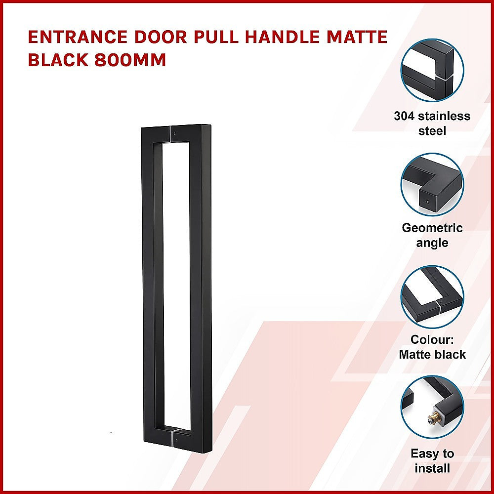 Entrance Door Pull Handle Matte Black 800mm 3