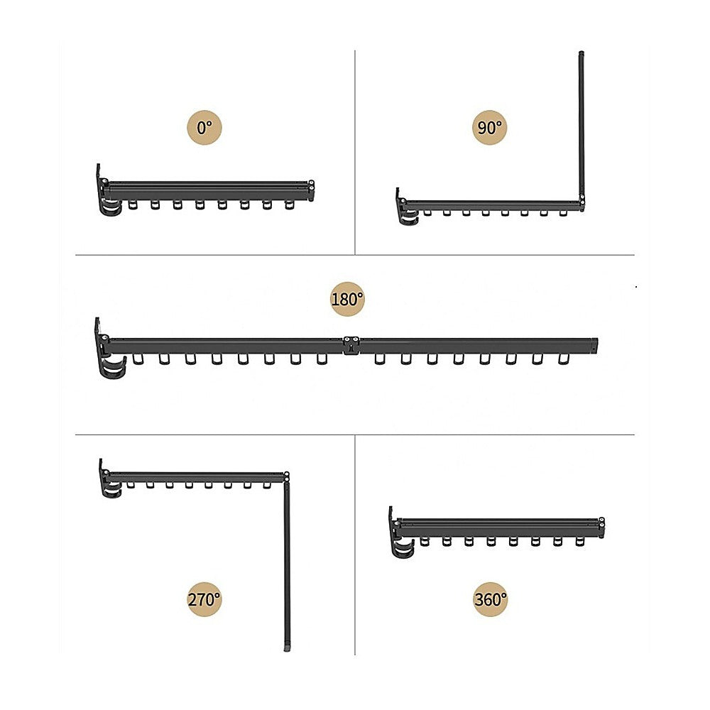 Foldable Wall Hanging Clothes Drying Rack Clothes Balcony Retractable Hanger 5