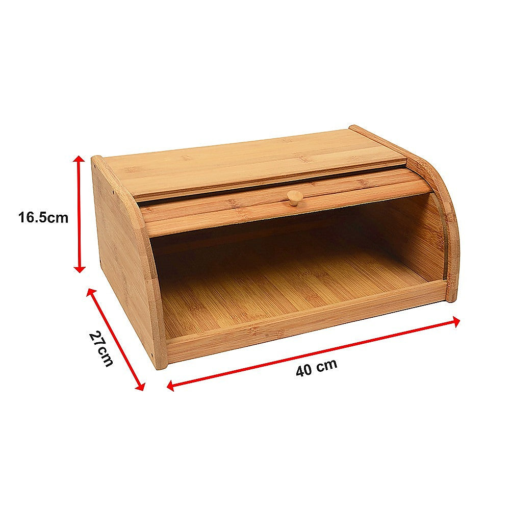 Bamboo Bread Bin Storage Box Kitchen Loaf Pastry Container 12