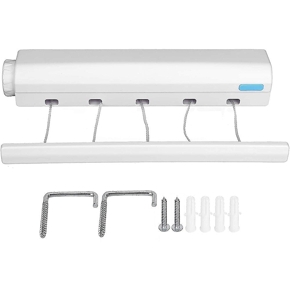 Retracting Clothesline 5 Line 18m Hanging Clothes Space Hanger 5