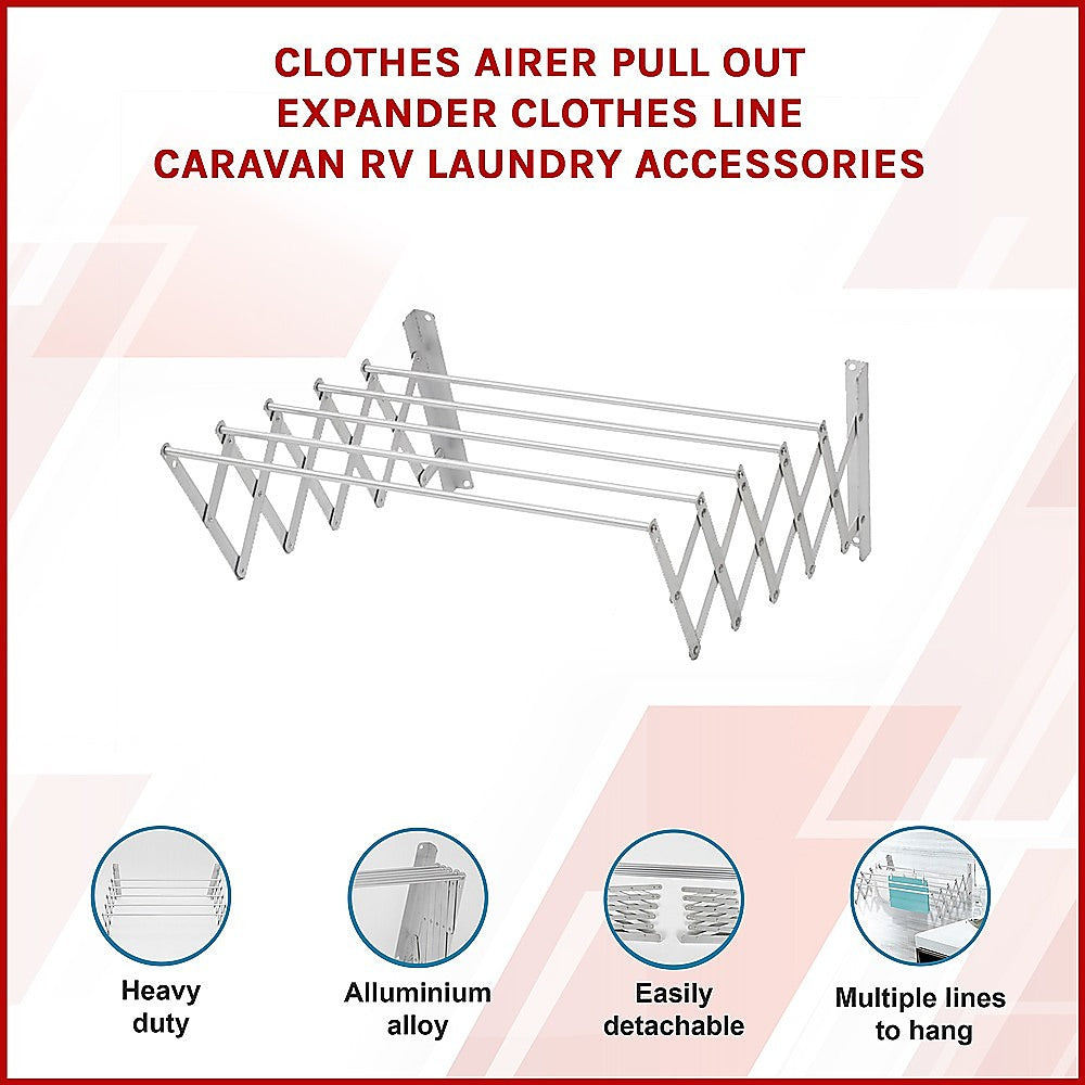 Pull Out Clothes Airer – Expanding Laundry Drying Line for Caravan, RV & Home 3