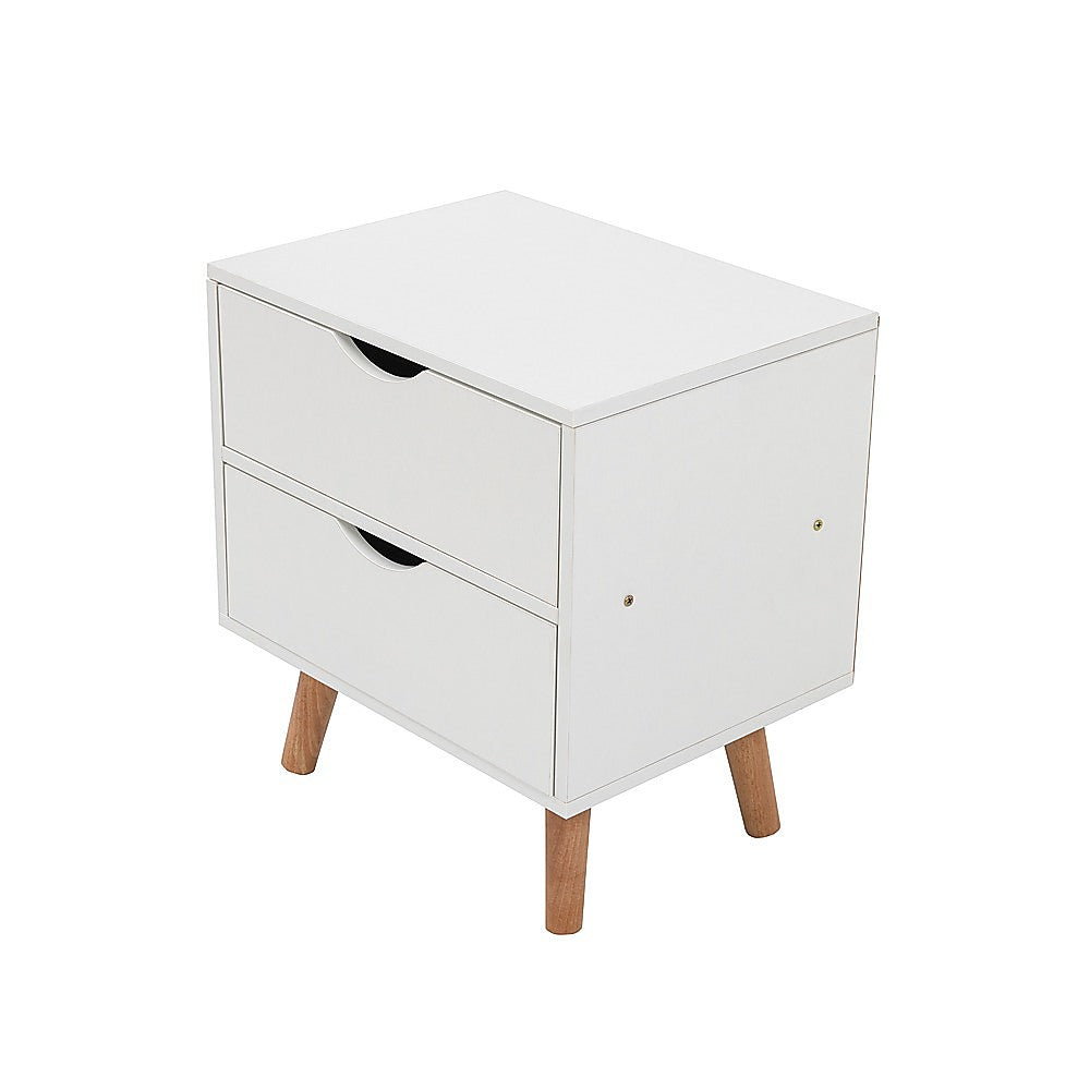 Bedside Tables Drawers Side Table Nightstand White Storage Cabinet Wood 4