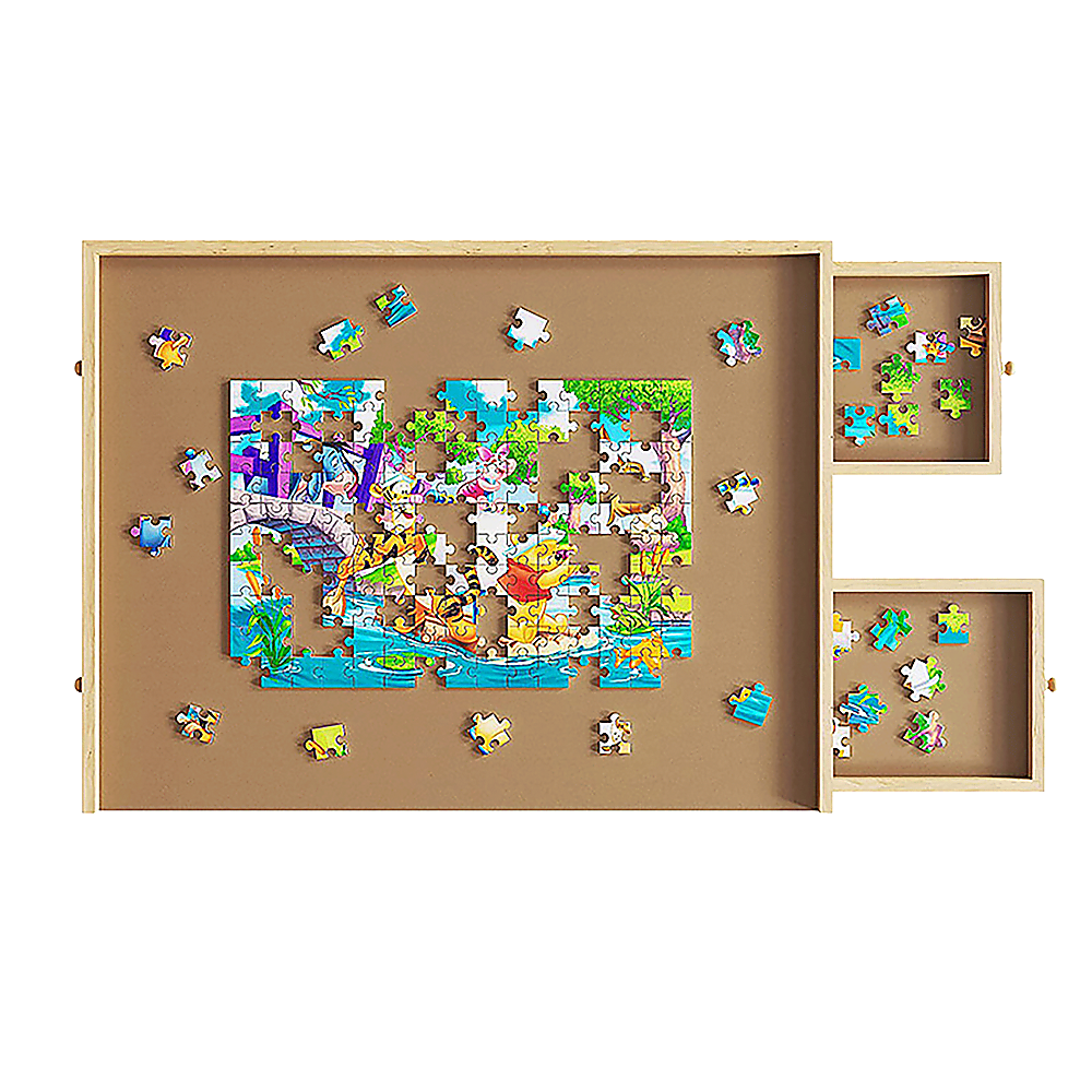 Wooden Jigsaw Puzzle Table Board Storage Table Tray Puzzle For Adult Kid 6