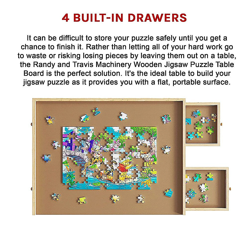 Wooden Jigsaw Puzzle Table Board Storage Table Tray Puzzle For Adult Kid 11
