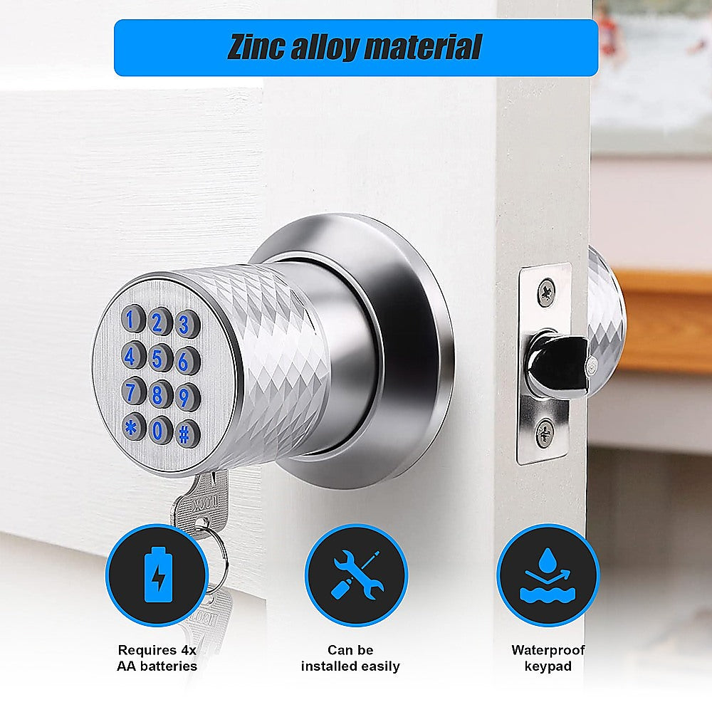 Digital Electronic Code Door Lock Keyless Entry Keypad Programmable Lock Knob 5