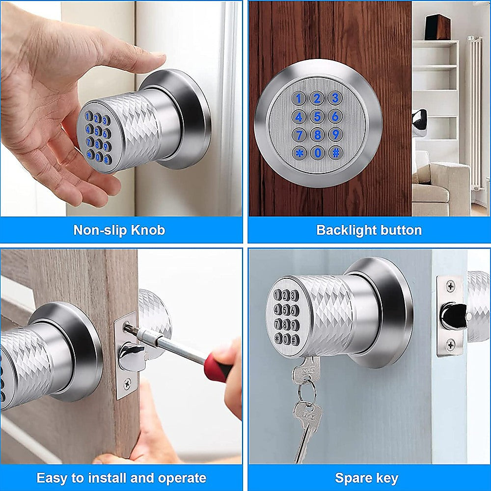 Digital Electronic Code Door Lock Keyless Entry Keypad Programmable Lock Knob 7