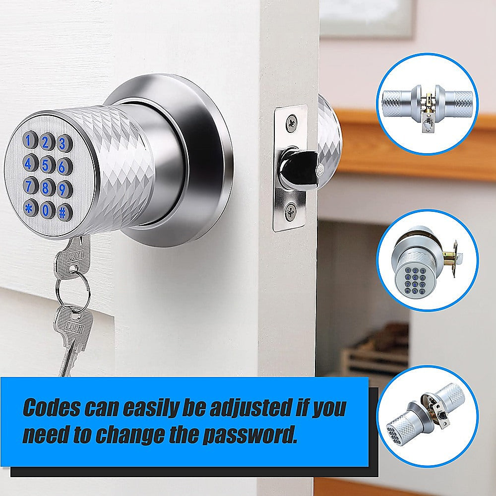 Digital Electronic Code Door Lock Keyless Entry Keypad Programmable Lock Knob 8