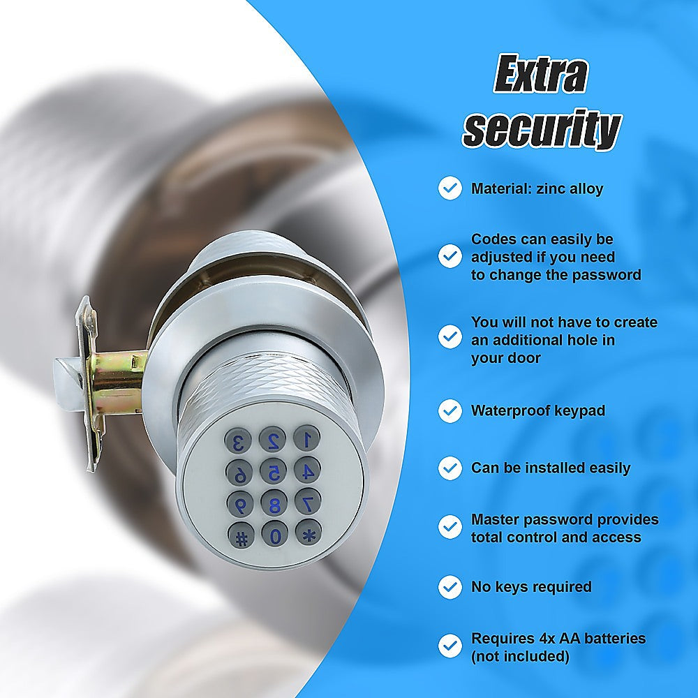 Digital Electronic Code Door Lock Keyless Entry Keypad Programmable Lock Knob 10