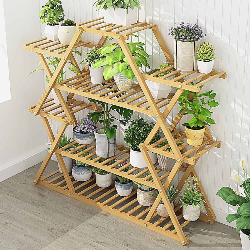 Bamboo Multilayer Flower Plant Bonsai Rack Shelf Stand Porch Lawn Patio 3