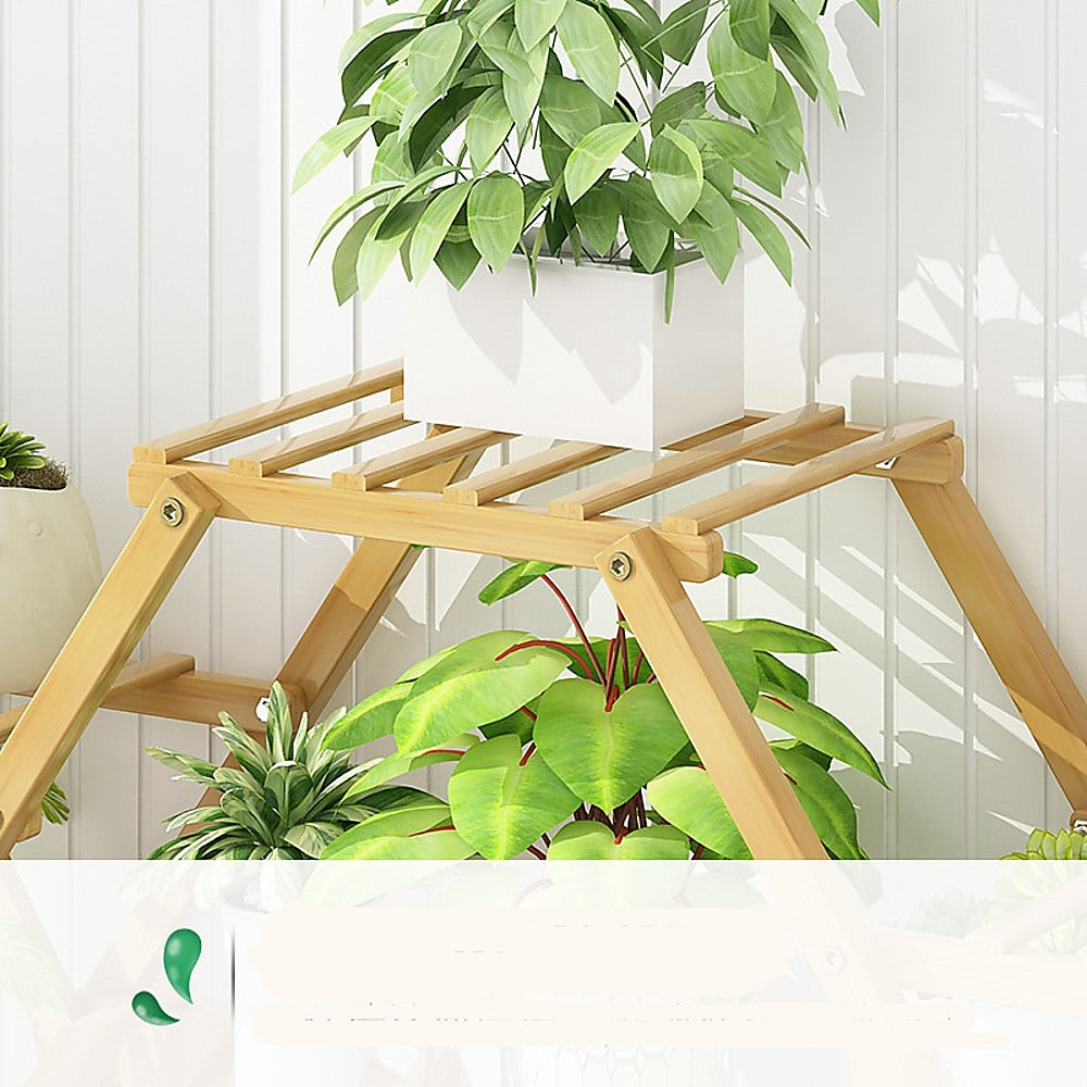 Bamboo Multilayer Flower Plant Bonsai Rack Shelf Stand Porch Lawn Patio 5