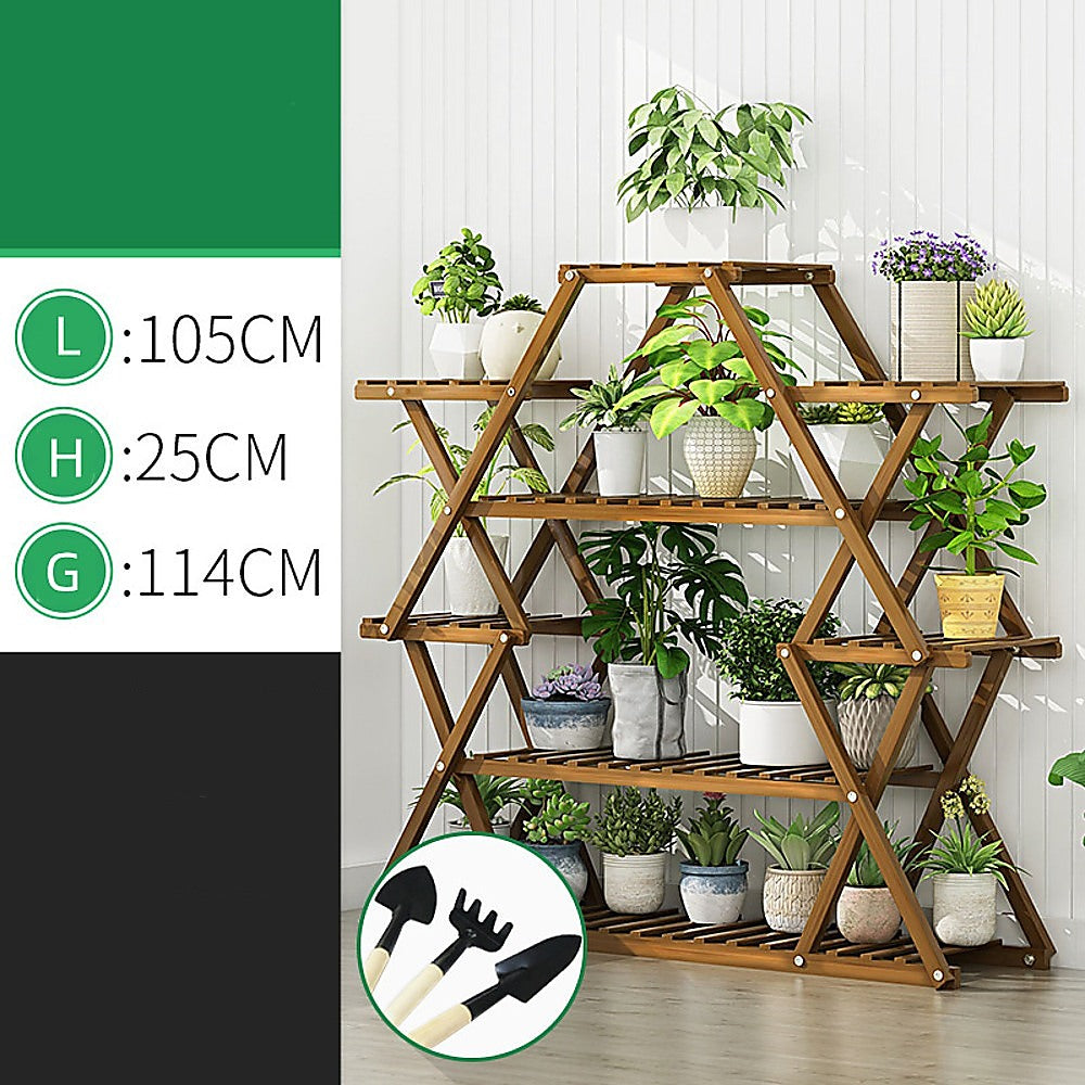 Bamboo Multilayer Flower Plant Bonsai Rack Shelf Stand Porch Lawn Patio 4