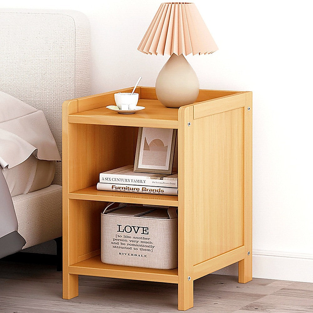 Bamboo Bedside Table Nightstand Storage Bedroom Sofa Side Stand 3
