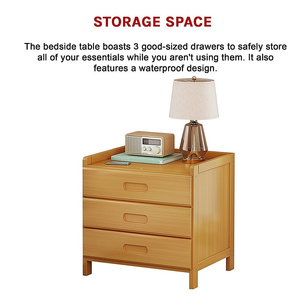 Bamboo Bedside Table Nightstand Storage Bedroom Sofa Side Stand 7