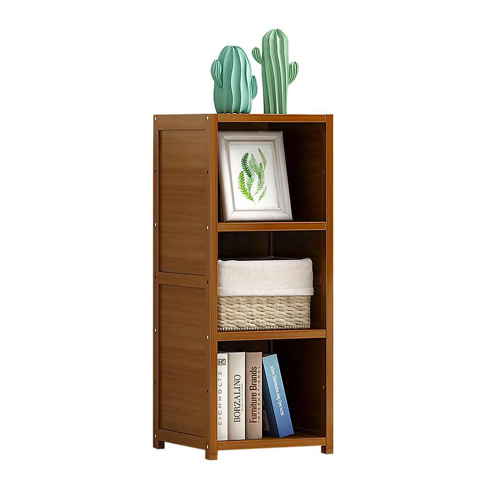Bamboo Adjustable Shelf Bookcase Display Storage Rack Stand Livingroom Bedroom 5