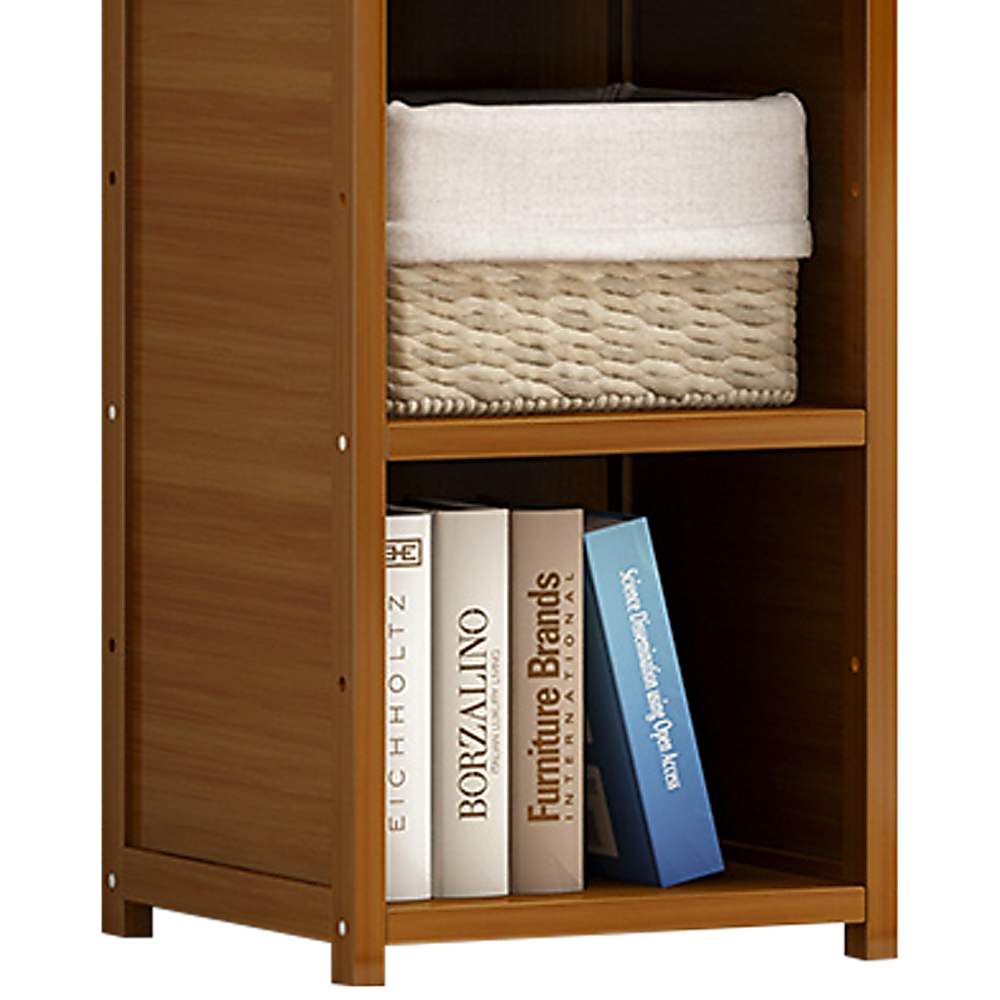 Bamboo Shelf Bookcase Display Storage Rack Stand Livingroom Bedroom 5