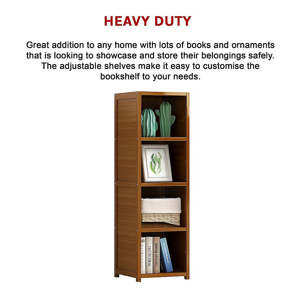 Bamboo Shelf Bookcase Display Storage Rack Stand Livingroom Bedroom 6