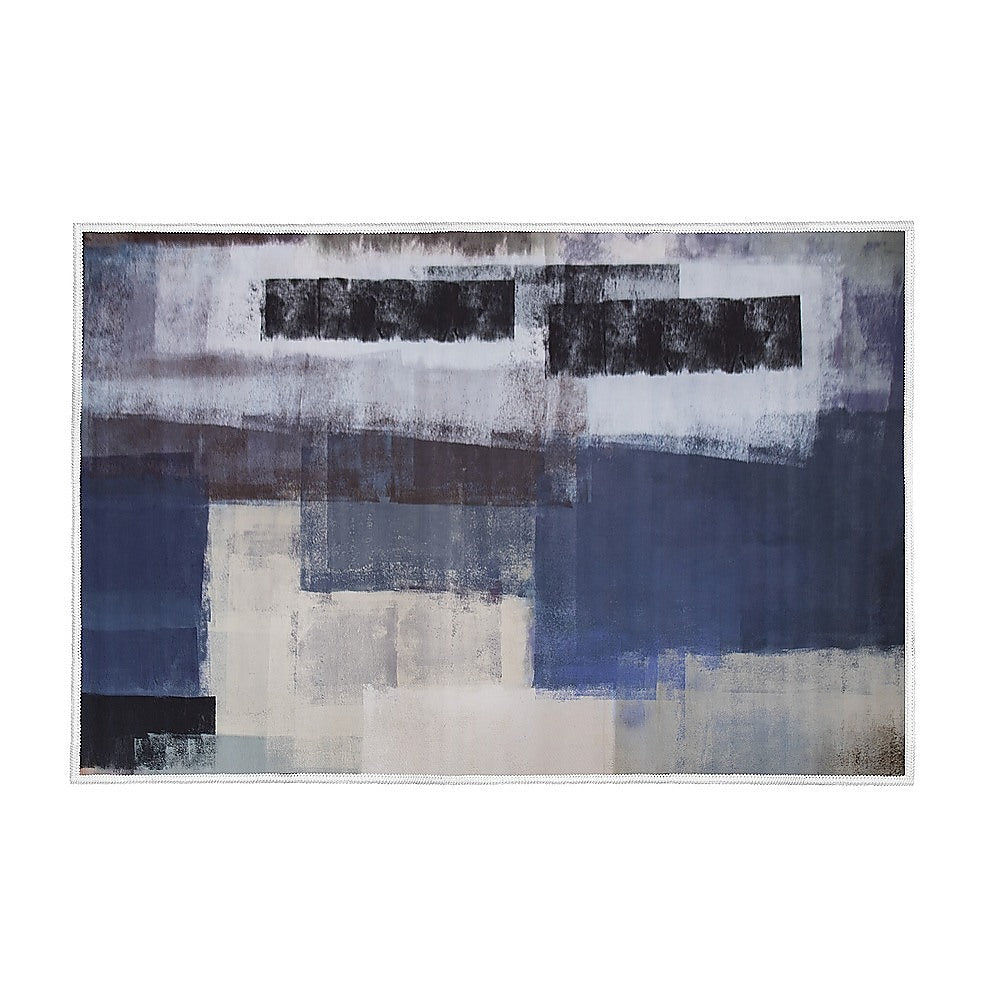200x300cm Large Floor Blue Abstract Rug – Modern Area Carpet for Bedroom, Living Room, Lounge or Home Décor Mat