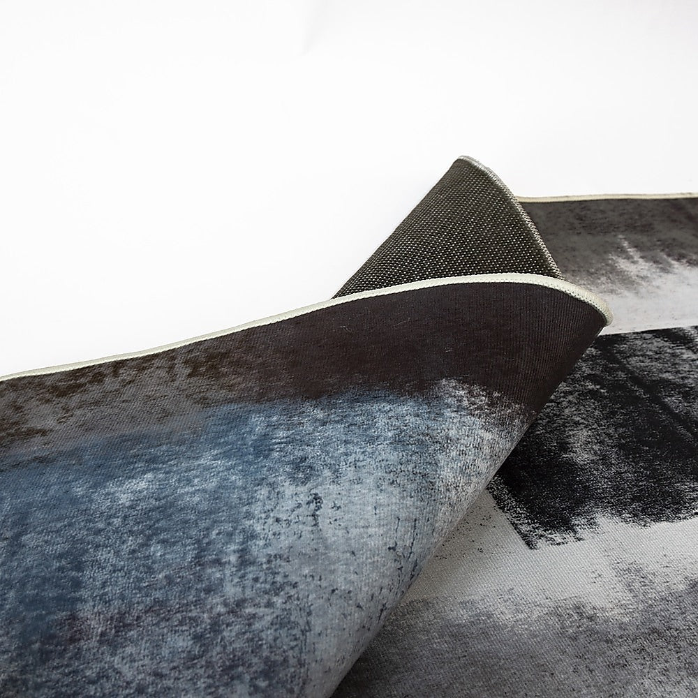 200x300cm Large Floor Blue Abstract Rug – Modern Area Carpet for Bedroom, Living Room, Lounge or Home Décor Mat 3