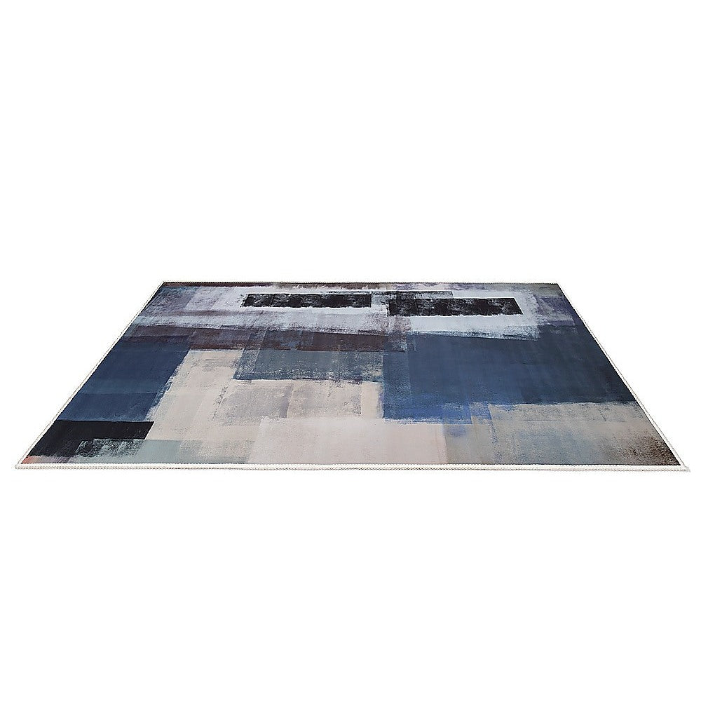 200x300cm Large Floor Blue Abstract Rug – Modern Area Carpet for Bedroom, Living Room, Lounge or Home Décor Mat 4