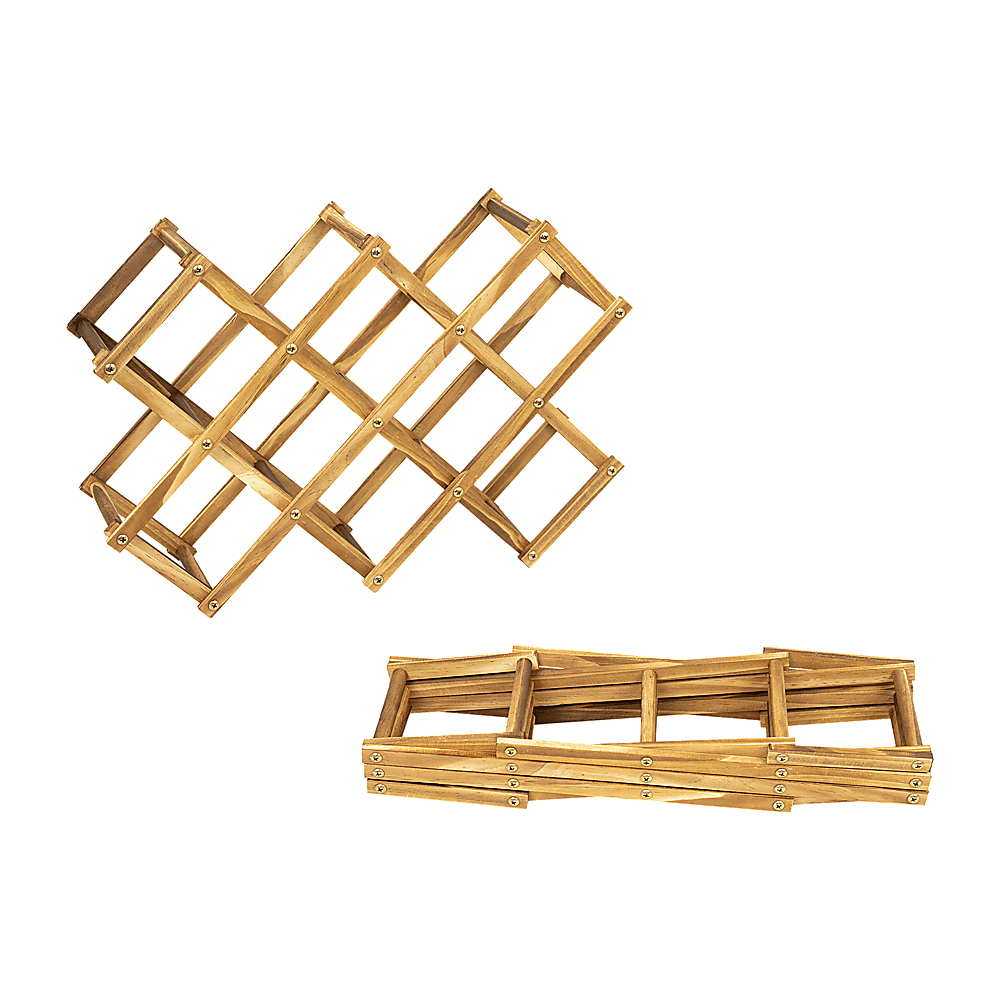 Wooden Wine Rack Freestanding 10 Bottles Countertop Storage 4