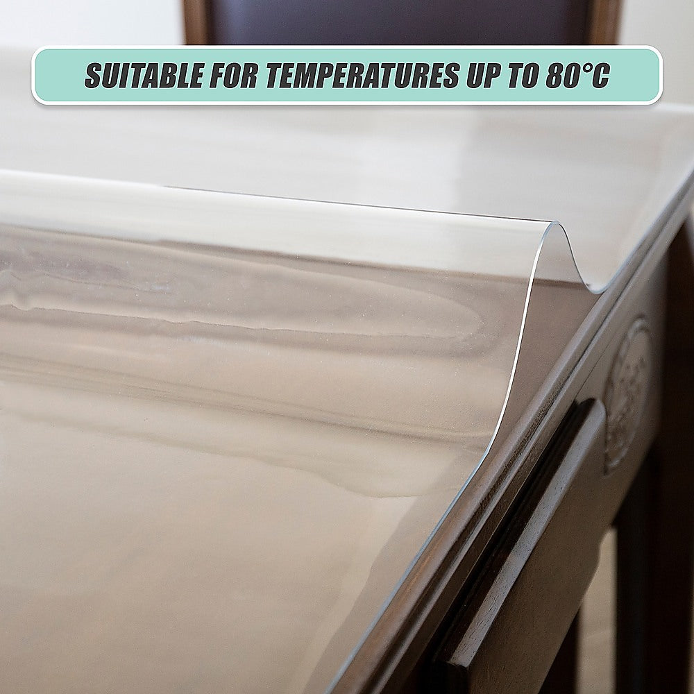 PVC Tablecloth Protector 107X213.4CM Clear Plastic Table Cloth Cover Transparent 8