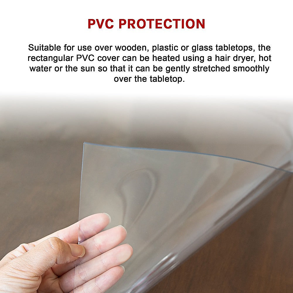 PVC Tablecloth Protector 107X213.4CM Clear Plastic Table Cloth Cover Transparent 10