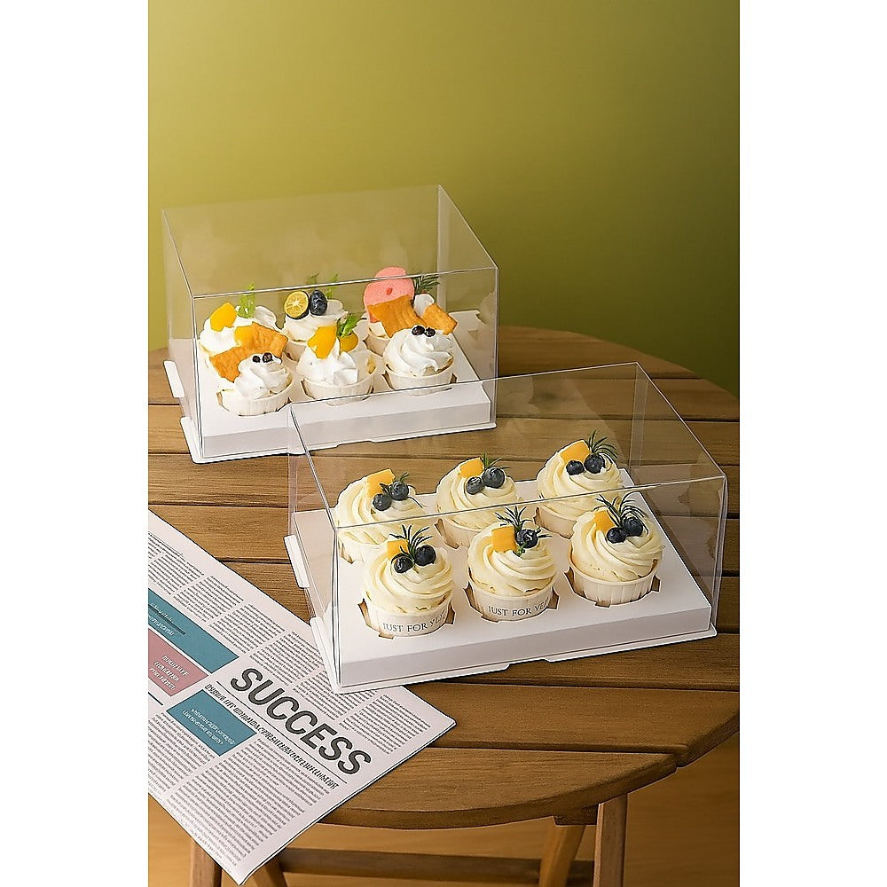 10Pcs Clear Dessert Boxes Cupcake Packing Boxes Bakery Cake Wrapping Boxes 3