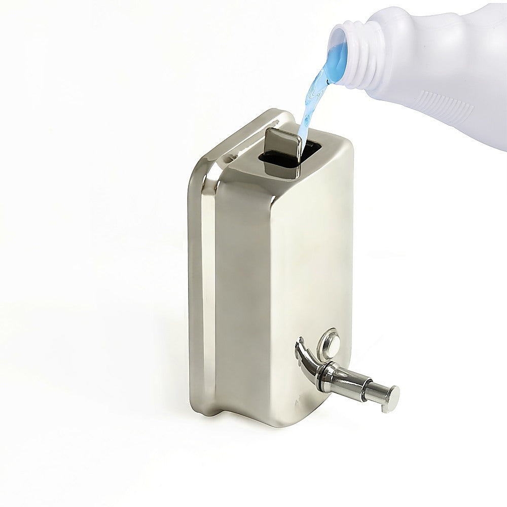 304 Stainless Steel Commercial Liquid Soap Hand Sanitiser Dispenser Wall Mount Bathroom Kitchen Office Hospital Restaurant 1000ml 4