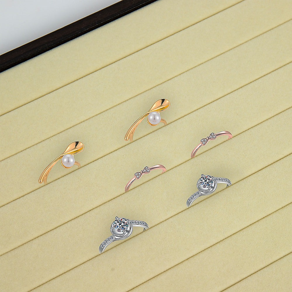 7 Slot Velvet Ring Earring Tray Storage Jewellery Display Display Stackable 6