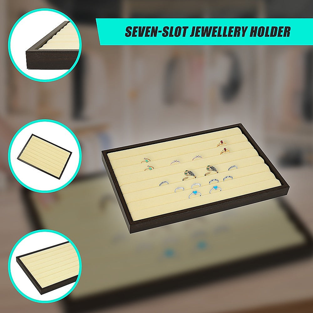 7 Slot Velvet Ring Earring Tray Storage Jewellery Display Display Stackable 8
