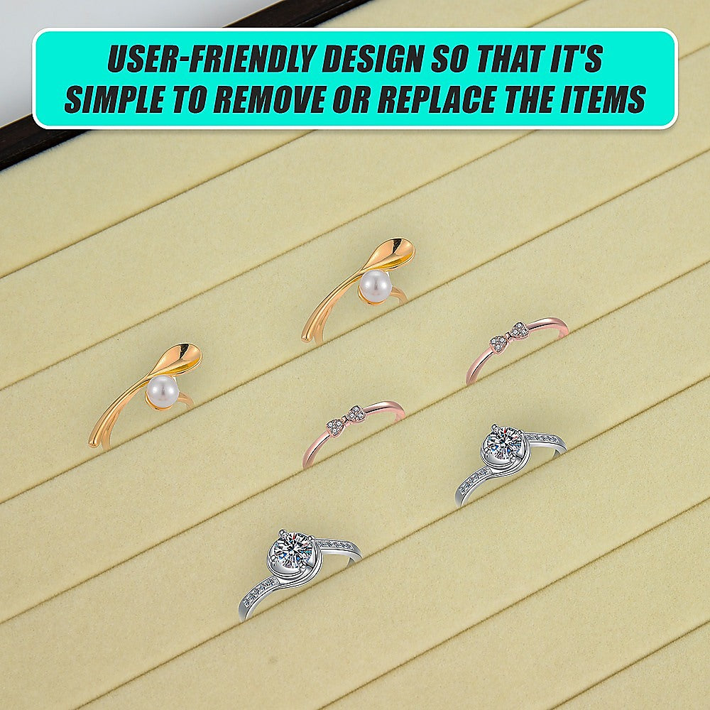 7 Slot Velvet Ring Earring Tray Storage Jewellery Display Display Stackable 9