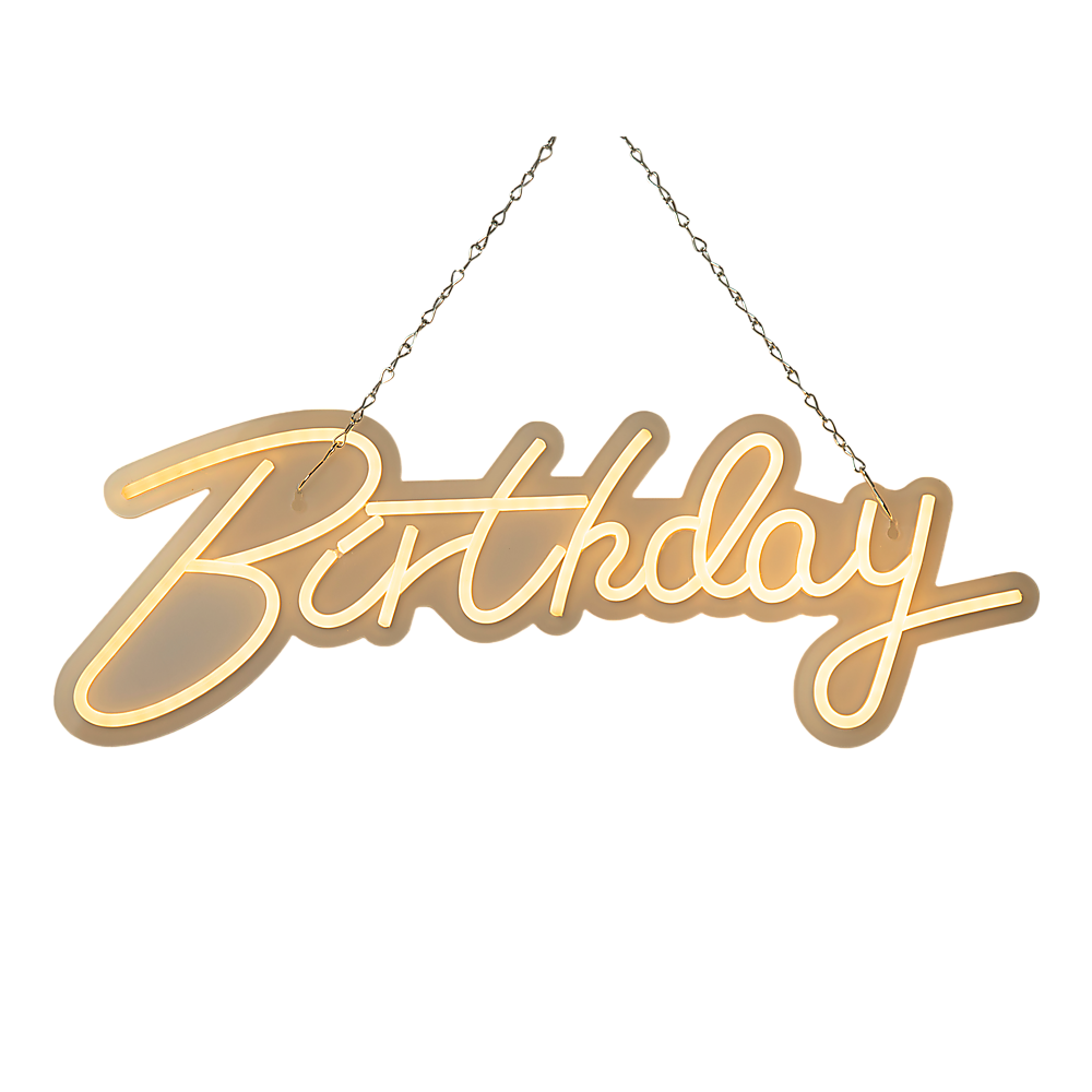 Happy Birthday Neon Sign Hanging Glowing Party Decoration 7
