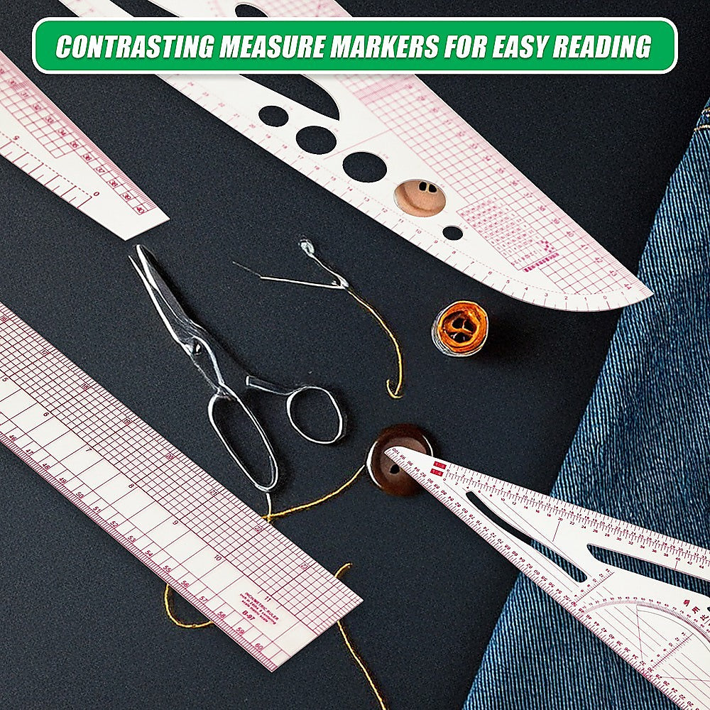 9pc French Curve Ruler Set DIY Sewing Pattern Measuring Tool for Dressmaker 11