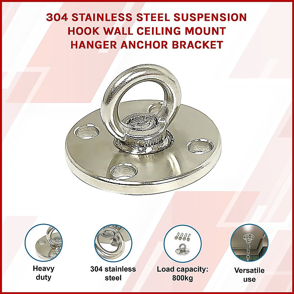 304 Stainless Steel Suspension Hook Wall Ceiling Mount Hanger Anchor Bracket 3