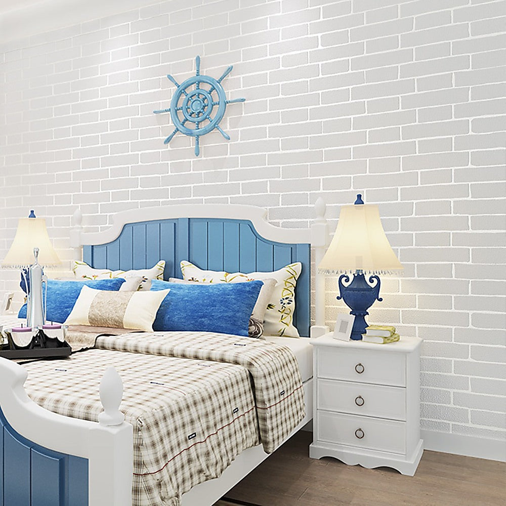 White Brick Wallpaper Vinyl Vintage 4