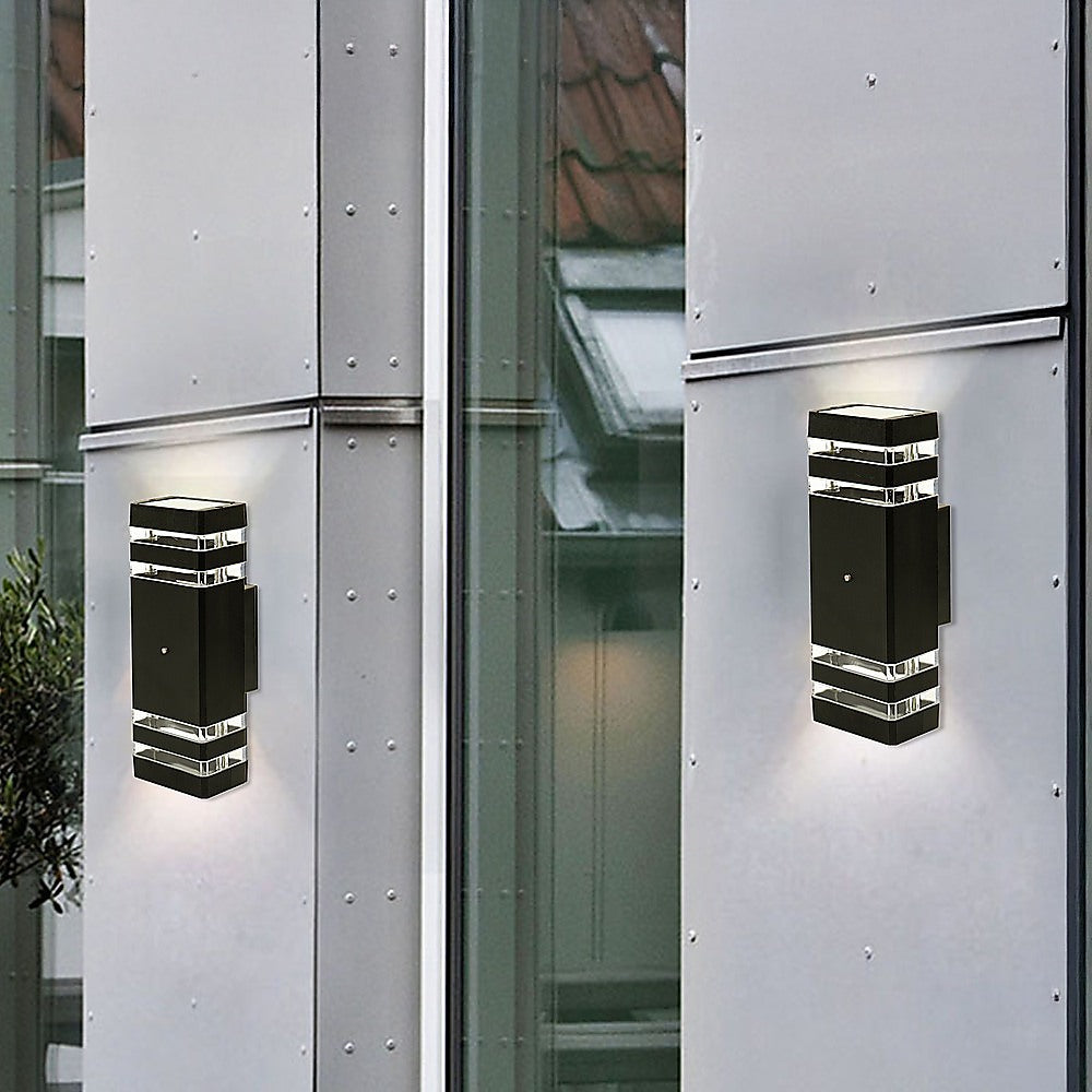 Modern 12" LED Up Down Wall Light dual Lamp Fixtures Outdoor Dusk to Dawn Sensor 6