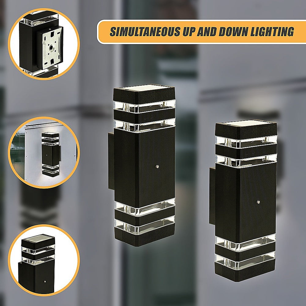 Modern 12" LED Up Down Wall Light dual Lamp Fixtures Outdoor Dusk to Dawn Sensor 8