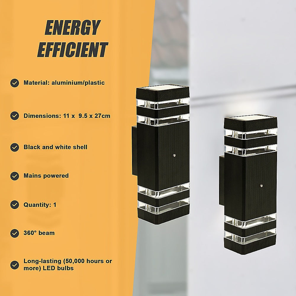 Modern 12" LED Up Down Wall Light dual Lamp Fixtures Outdoor Dusk to Dawn Sensor 10