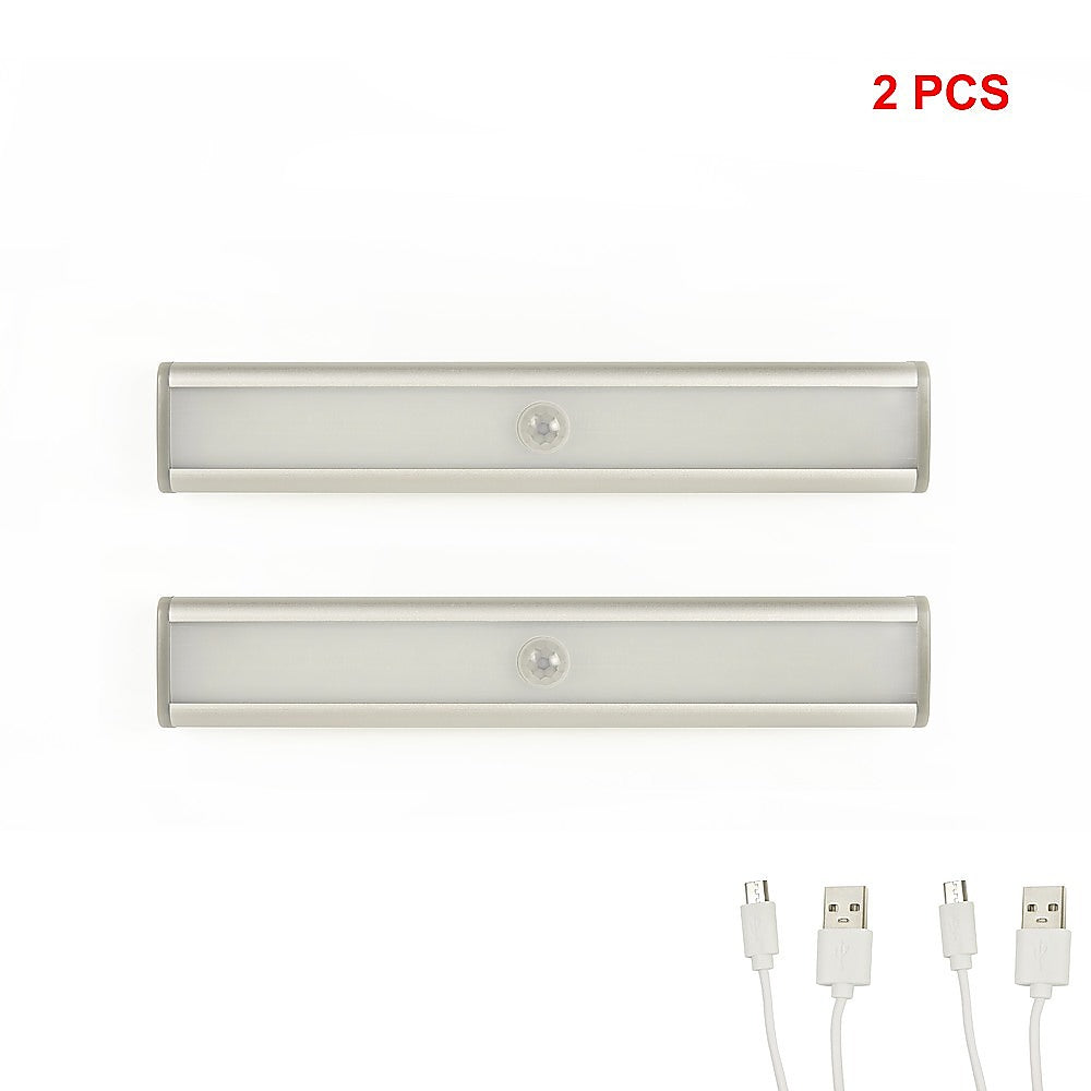 2 x 46 LED Stick-on Wireless Under Cabinet Light Rechargeable Motion Sensor Closet Lamp 6