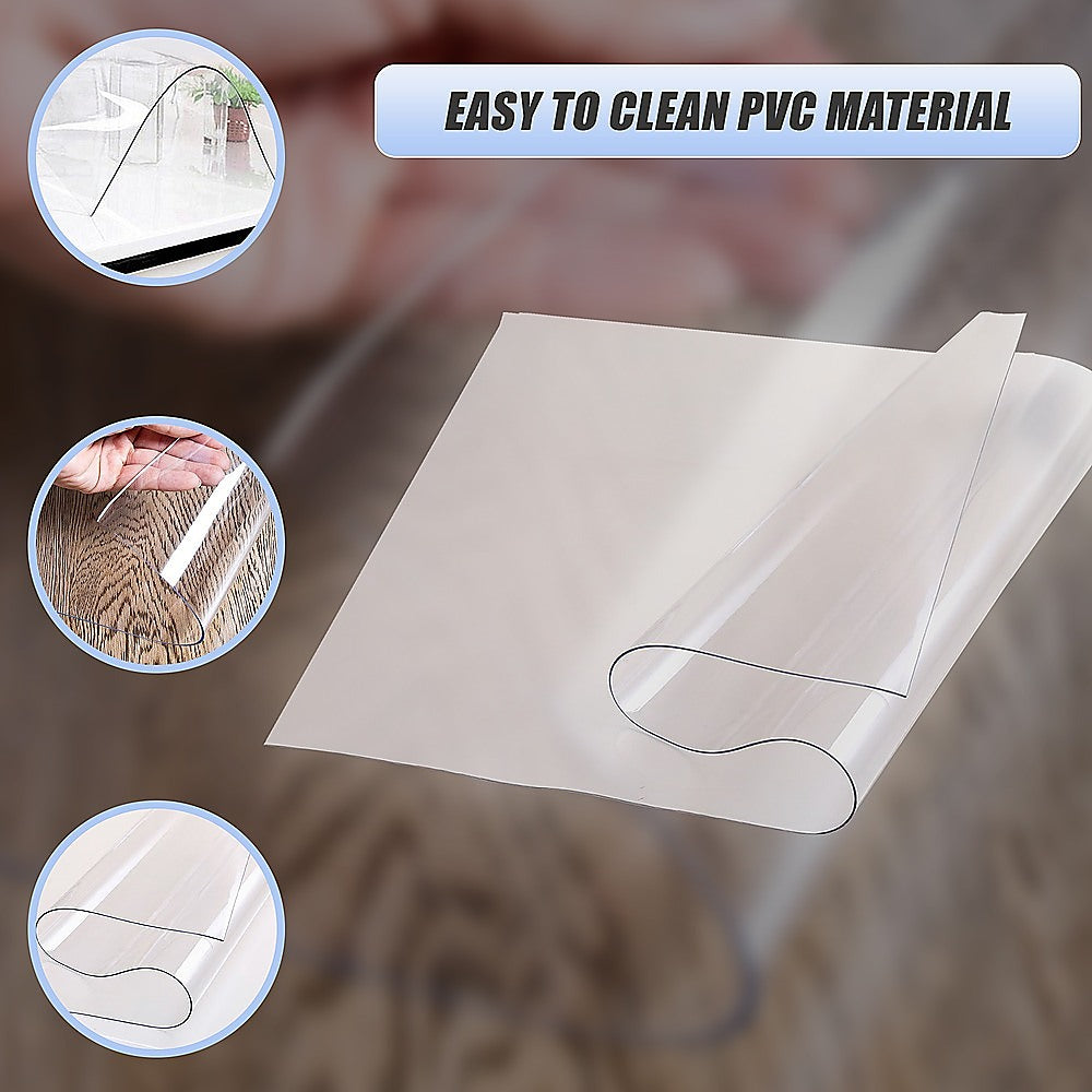 PVC Tablecloth Protector Table Cover Dining Table Cloth Plastic 2134x1070mm 1.5mm 8