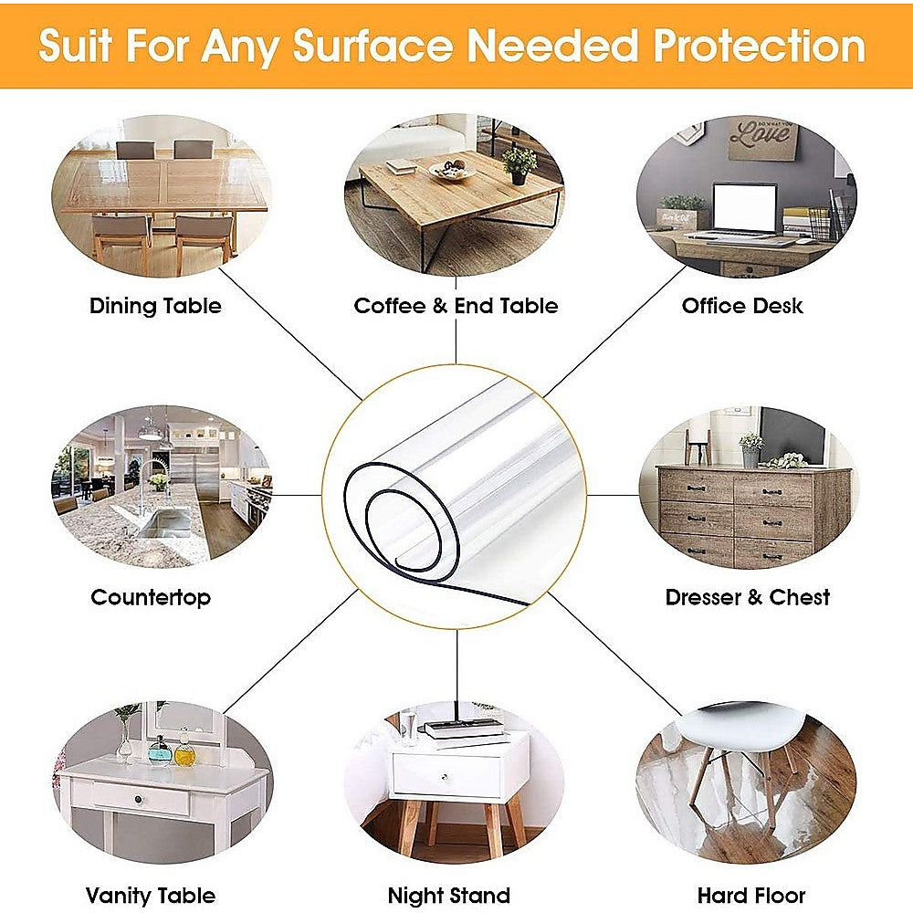 PVC Tablecloth Protector Table Cover Dining Table Cloth Plastic 2800x1170mm 2.0mm 6