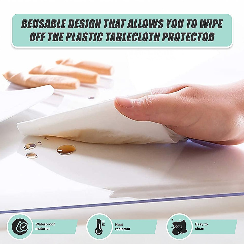 PVC Tablecloth Protector Table Cover Dining Table Cloth Plastic 2800x1170mm 2.0mm 9