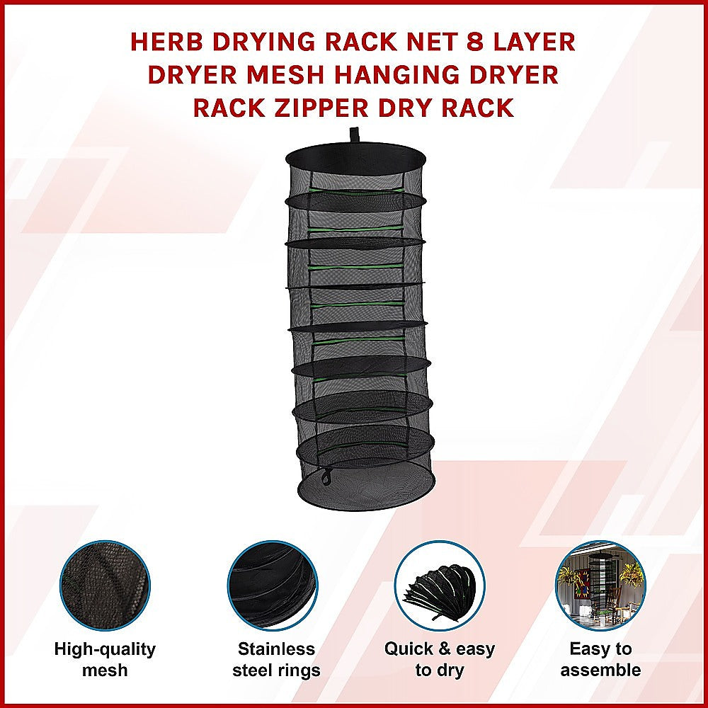 Herb Drying Rack Net 8 Layer Dryer Mesh Hanging Dryer Rack Zipper Dry Rack 3