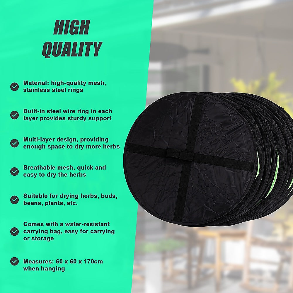 Herb Drying Rack Net 8 Layer Dryer Mesh Hanging Dryer Rack Zipper Dry Rack 12