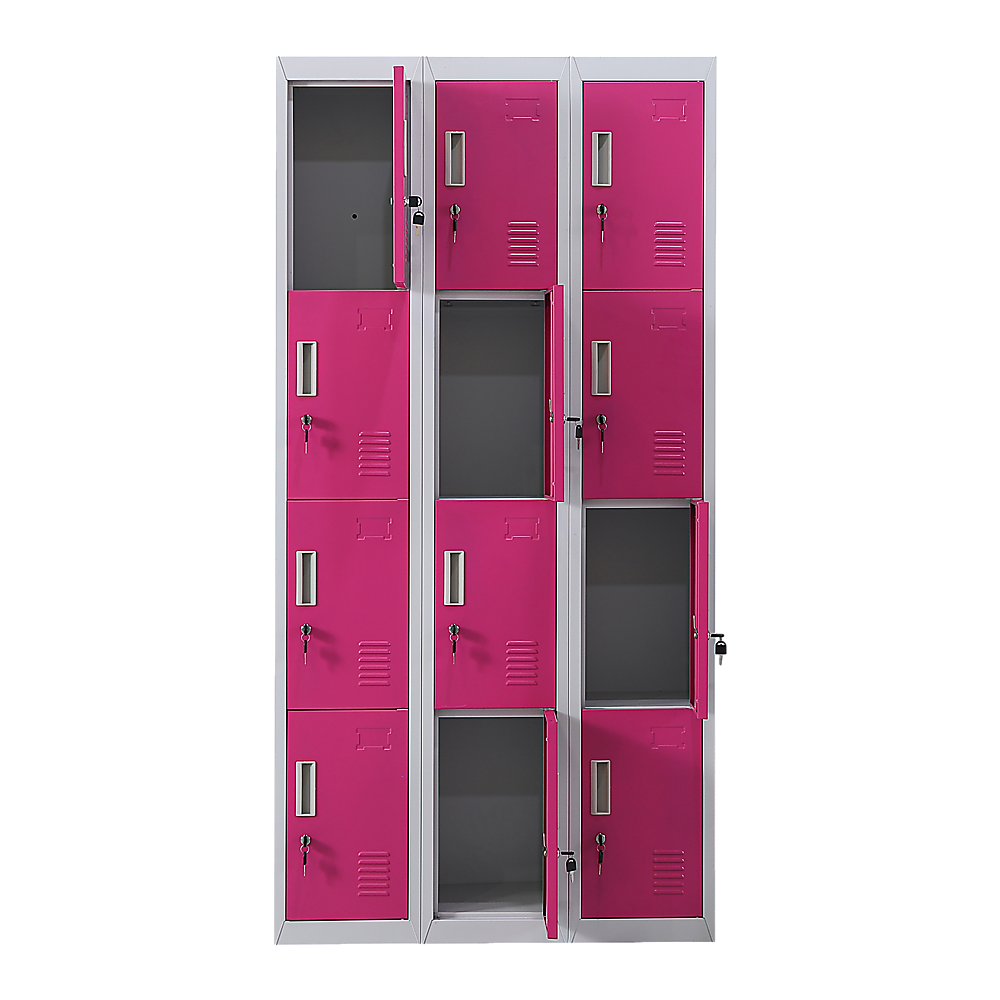 12-Door Locker for Office Gym Shed School Home Storage - Standard Lock with 2 Keys 4