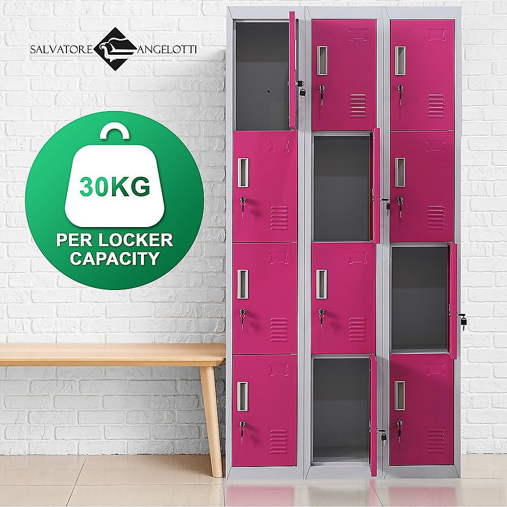 12-Door Locker for Office Gym Shed School Home Storage - Standard Lock with 2 Keys 10